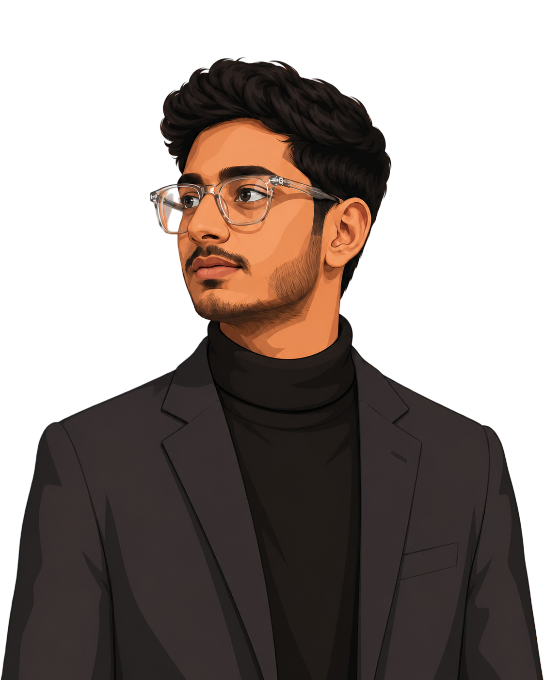 Illustrated portrait of Usman Baloch